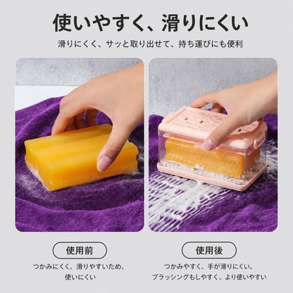 TSUMAKU™ 泡立てブラシ一体型自動排水ソープケース